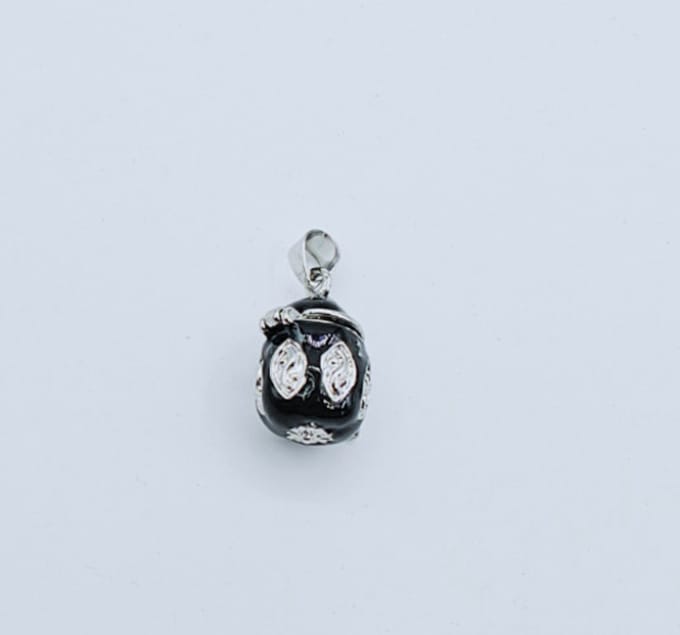 Ashanger Ei 1.7 x 1.5 cm zwart/zilver