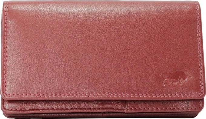 Dames Portemonnee Donkerrood Leer RFID ( Anti-Skim)  - Ideale Dames Portemonnee Donkerrood