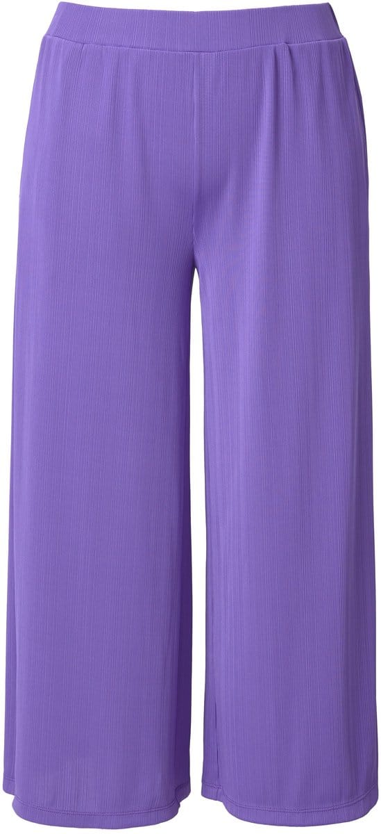 Ulla Popken - Dames - Culotte structuur kuitlengte rechte pijpen - Purper - Maat 50+