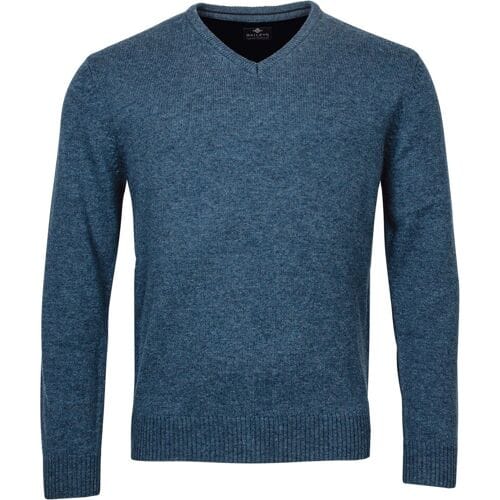 Baileys Trui Lambswool V-Neck Single Knit Denim Blue / male