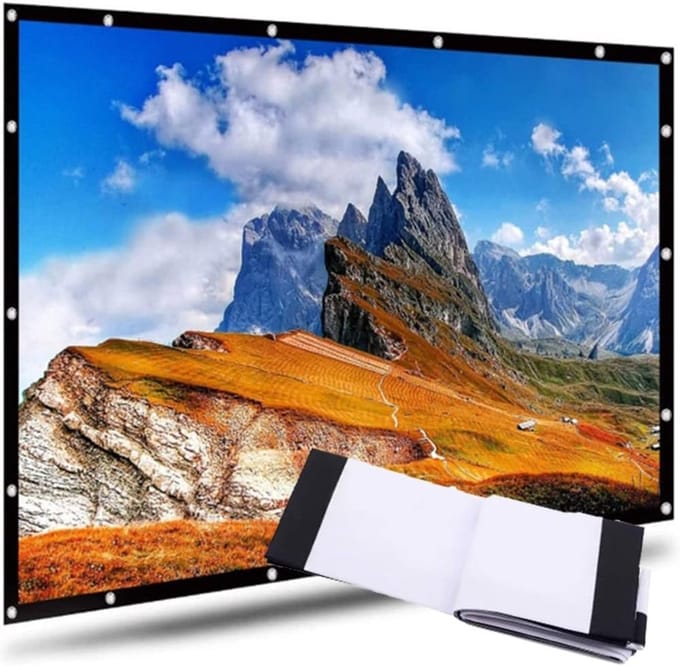Projectiescherm Opvouwbaar - Filmdoek - Thuisbioscoop Ervaring - HD Beeldkwaliteit - Tot 150 Inch - Wit