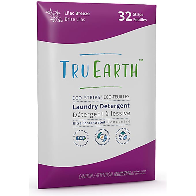 Eco-Strips®, Détergent à lessive, Concentré, Brise Lilas, 32 Bandes