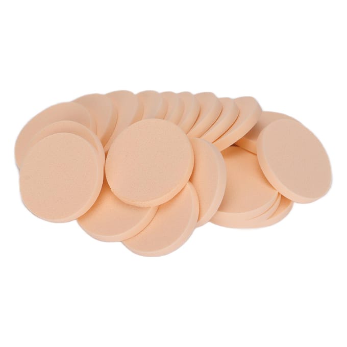 20 STUKS Ronde Make-up Spons Droog en Nat Dubbel Gebruik Herbruikbaar Antibacterieel Rond Poederkwastje voor Make-up beige