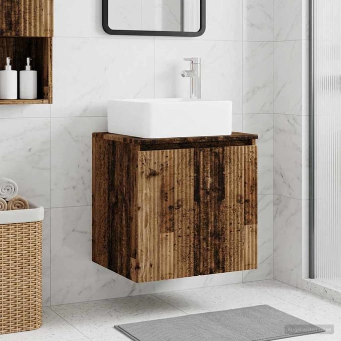 vidaXL - Wandgemonteerde - wastafel - van - een - meubel - Oud - hout