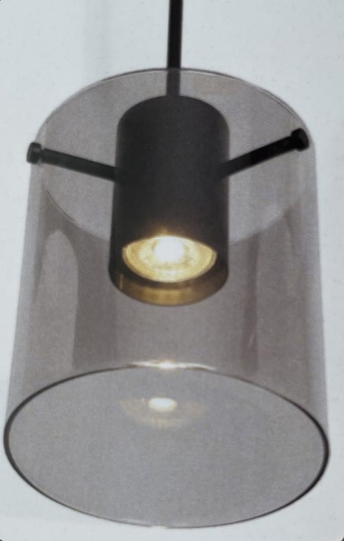 Interno Hanglamp 3 lichts downlight zwart/smoke glas - Modern - Freelight - 2 jaar garantie