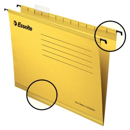 Hangmap Esselte Classic folio V-bodem  382x240mm geel