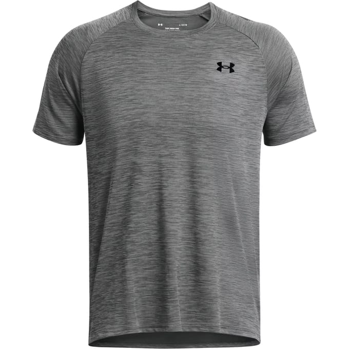 Under Armour UA Tech TextuRood SS Heren Sportshirt - Grijs - Zwart