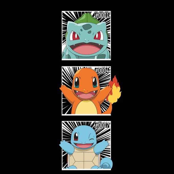 Pokemon Generation 1 Intro Men's T-Shirt - Black - M