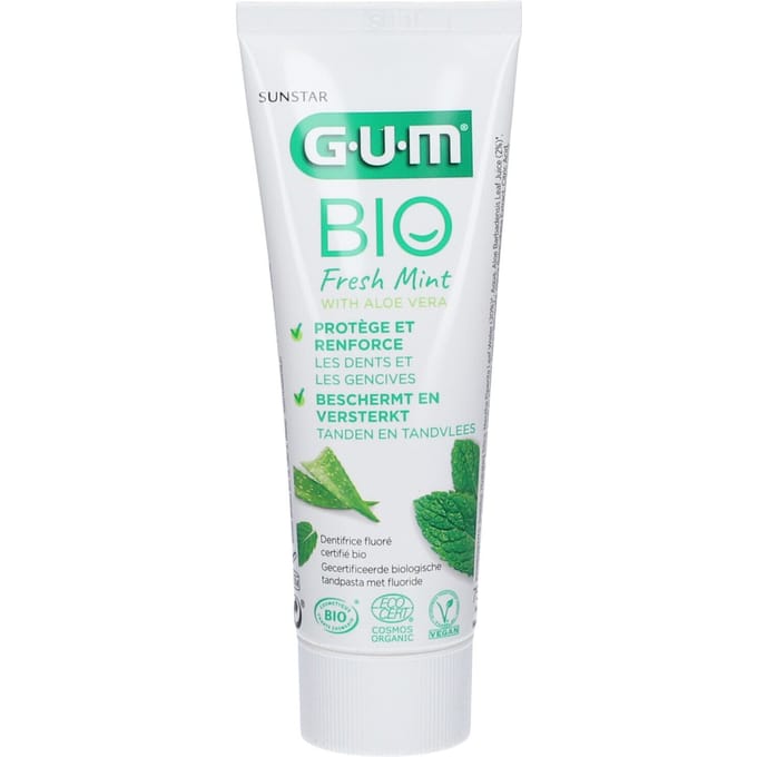 Tandpasta - GUM - Verse Munt Bio - 75ml - Veganistisch - Gefluorideerd