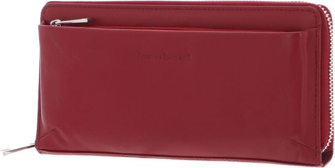 bruno banani Leren Portemonnee Zip Around Wallet Red Rood
