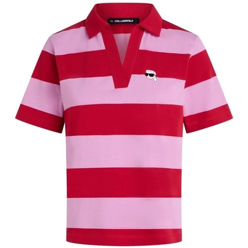 Polo Shirt Korte Mouw Karl Lagerfeld Ikon Patch Stripe Sslv Pol