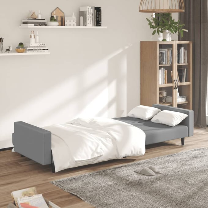 Vidaxl 2-Persoons Bank, Lichtgrijs, Bekleed met Fluweel