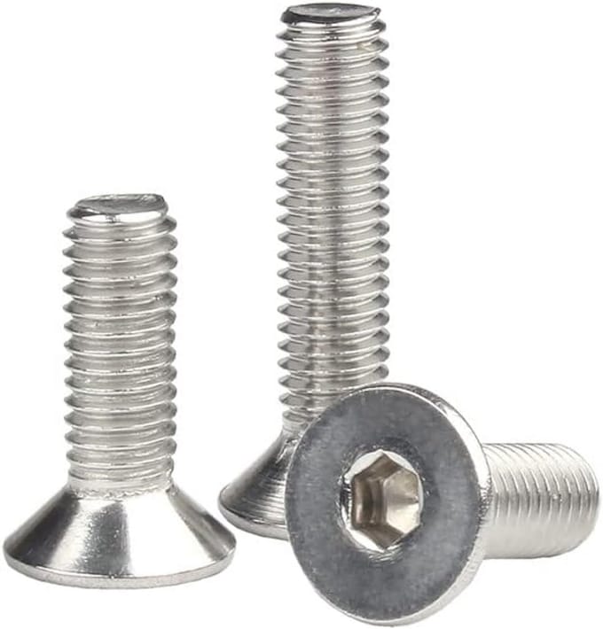 50x Verzonken Schroeven M5 x 45mm RVS Inbuskop Platte Kop Machinebouten