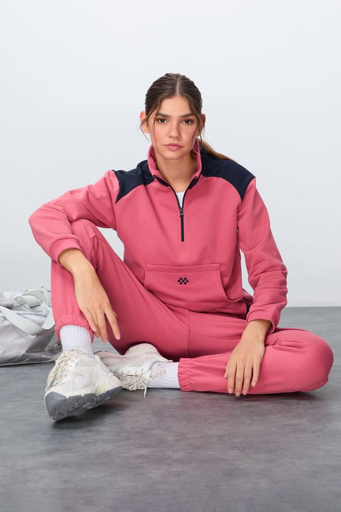 Kleurblok Fleece Trainingspak Set