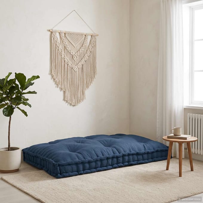 vidaXL - Pallet - Sofa - Kussen - Indigo - 120 - x - 80 - x - 12 - cm - Stof