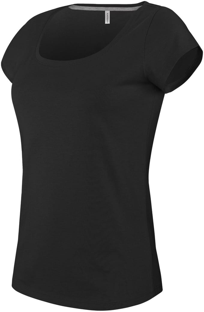 Kariban Dames/Dames Boot Hals T-Shirt met korte mouwen (Zwart)