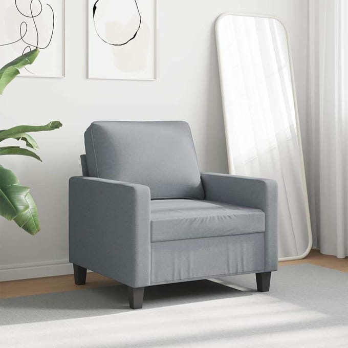 vidaXL - Fauteuil - 60 - cm - stof - lichtgrijs