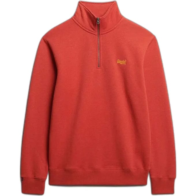 Superdry - Essential sweatshirt met logo en halve rits - Heren - Truien