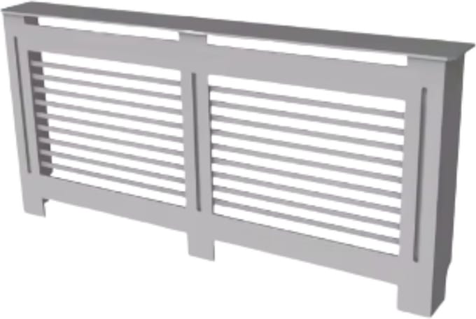 Radiatorombouw - 172x92 cm - Ombouw rooster - Horizontale panelen - MDF - Stijlvol - Grijs