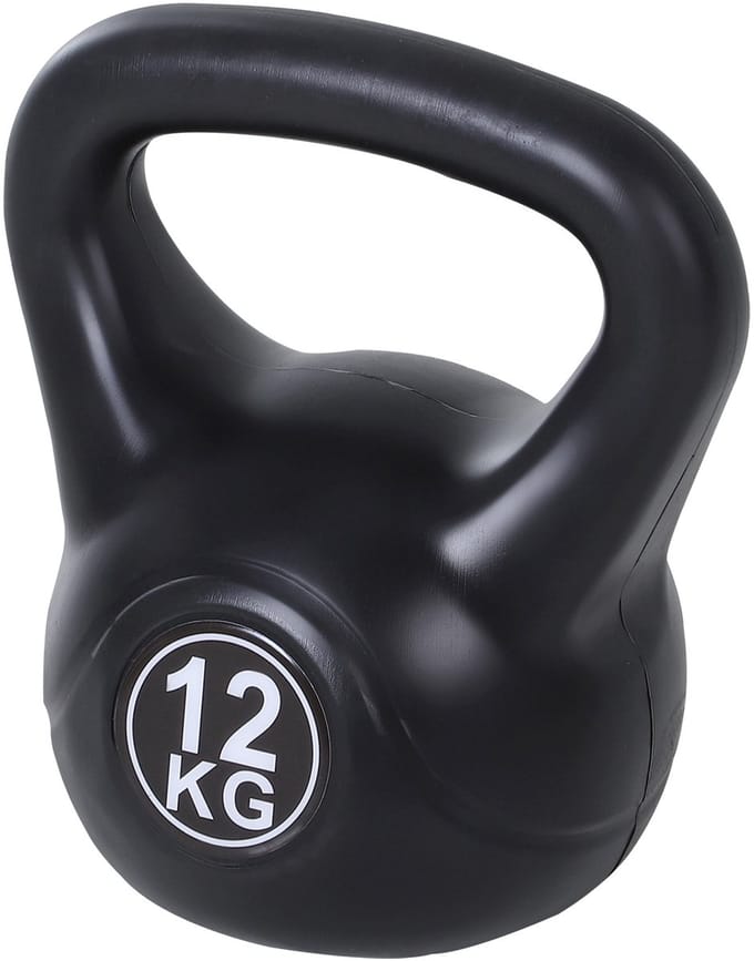 HOMCOM-Kettlebell-Kunststoff, Sand-27L x 21B x 31H cm-Schwarz