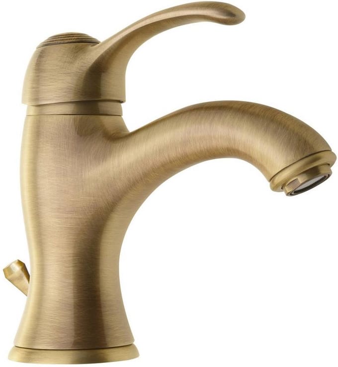 Wastafelmengkraan Sapho Kirké 1-hendel Gebogen 16.6 cm Brons (incl. clickwaste)