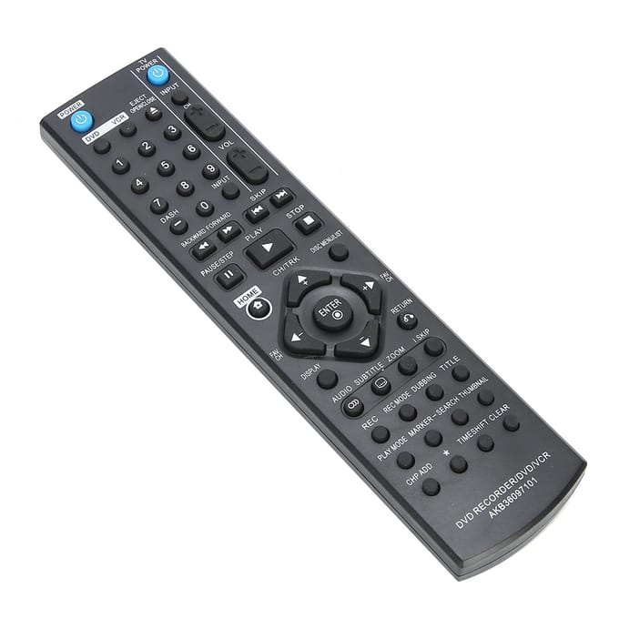 DVDVCRDVDR Recorder Controller Afstandsbediening Vervanging voor LG RC286HRC297HRC397H black