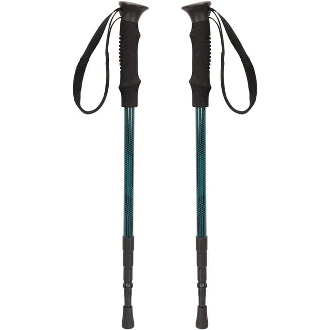 Mountain Warehouse Compact Wandelstok (Verpakking van 2) (Blauwgroen)