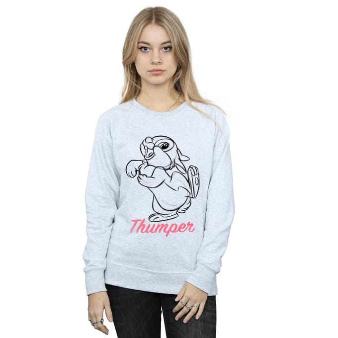 Disney Dames/Dames Bambi Thumper Lijntekening Sweatshirt (Sportgrijs)