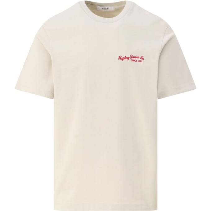 t-shirt Replay groen slim fit logo opdruk