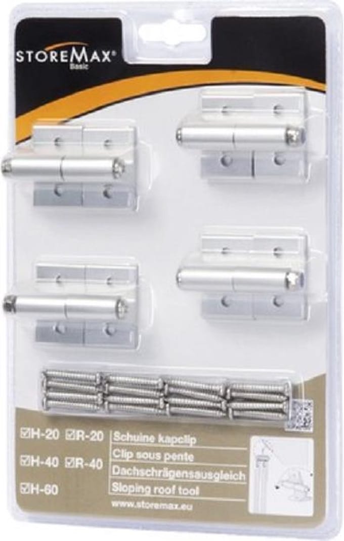 Storemax Basic Schuifd. Accessoires Schuine Kap Clip (4 Stuks)