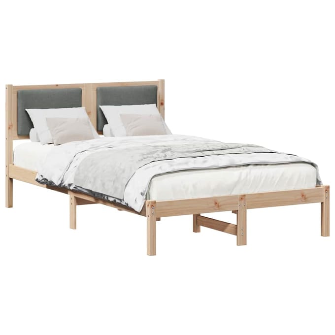 vidaXL - Bedframe - Donkergrijs - 120 - x - 190 - cm - Massief - grenenhout