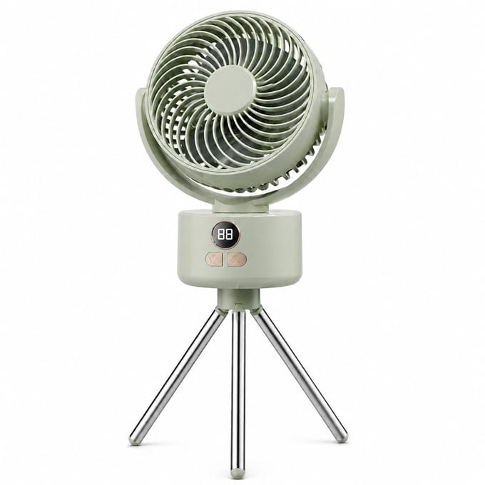 VHV - Campingventilator Oplaadbaar - 3600mAh Ventilator met Statief en Digitaal Display - Tent/Outdoor