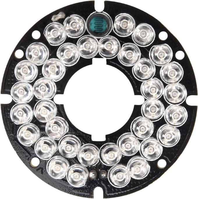 Infrarood Illuminator Panel - IR LED Kaart - CCTV Camera Verbetering - 36 LEDs - 5.3 cm diameter - Zwart
