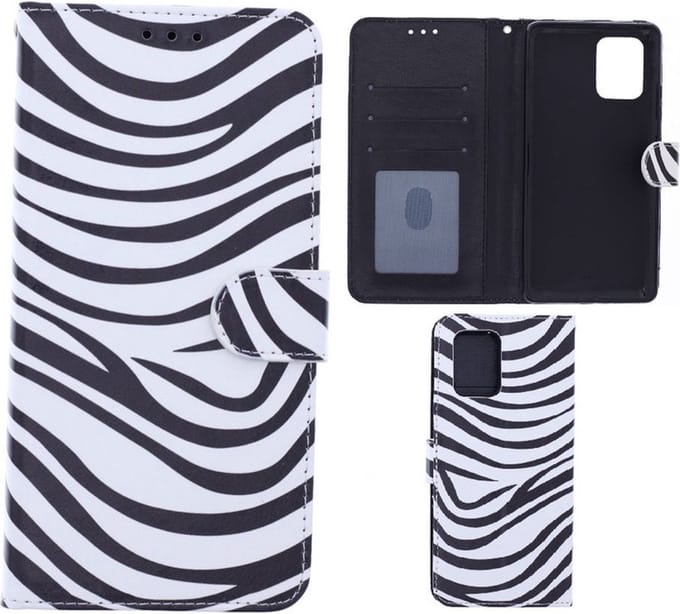 Portemonnee Book Case Hoesje Geschikt voor: Oppo A76 - Zebra Print