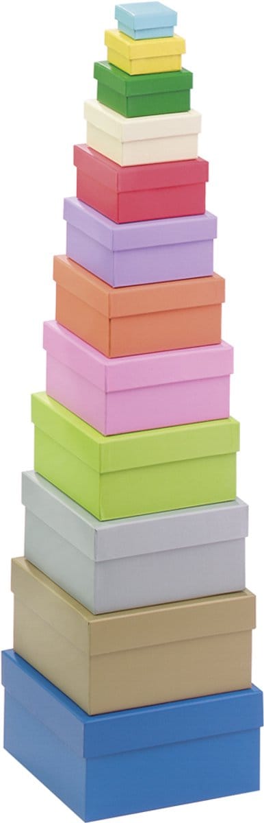 folia geschenkdozen 'Harten',12 stuks maat en kleur assorti