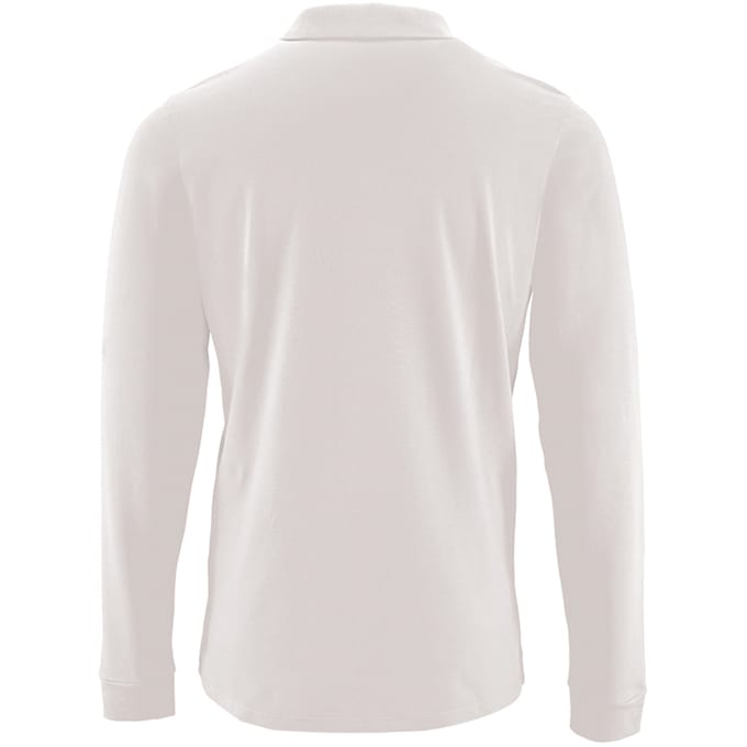 SOLS Heren Perfecte Lange Mouw Pique Polo Shirt (Wit)