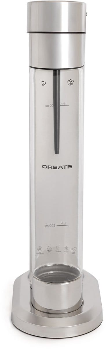 CREATE - Machine voor bruiswater 1L - Chroom - Fles 1L - SODA MAKER STUDIO
