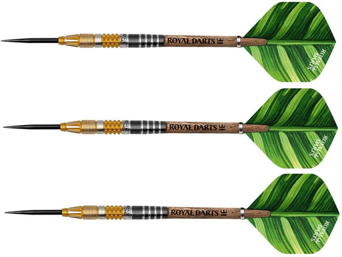 Royal Darts steeltip dartpijlen Green Line 21 gram NT95 precisie.