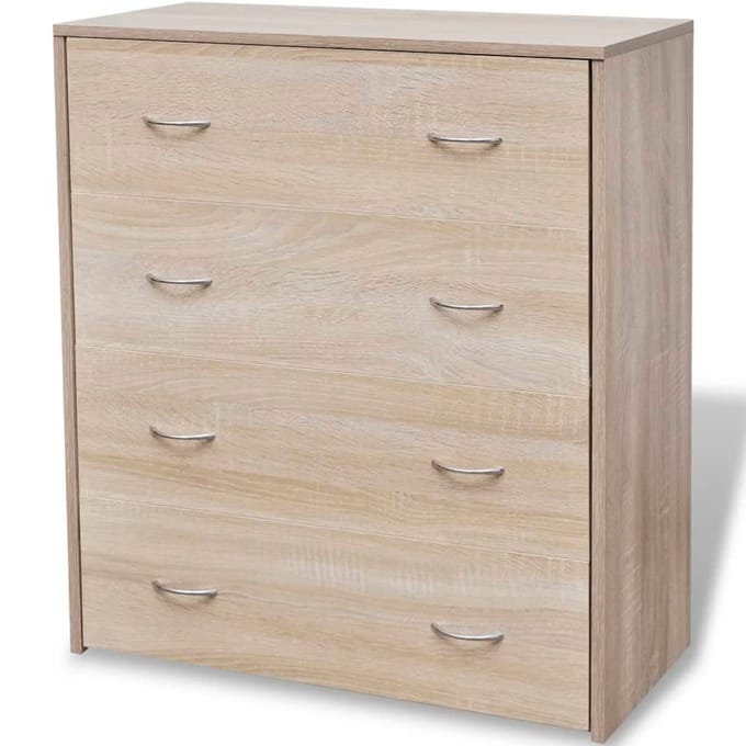 vidaXL - Dressoir - met - 4 - lades - 60x30,5x71 - cm - eikenkleur