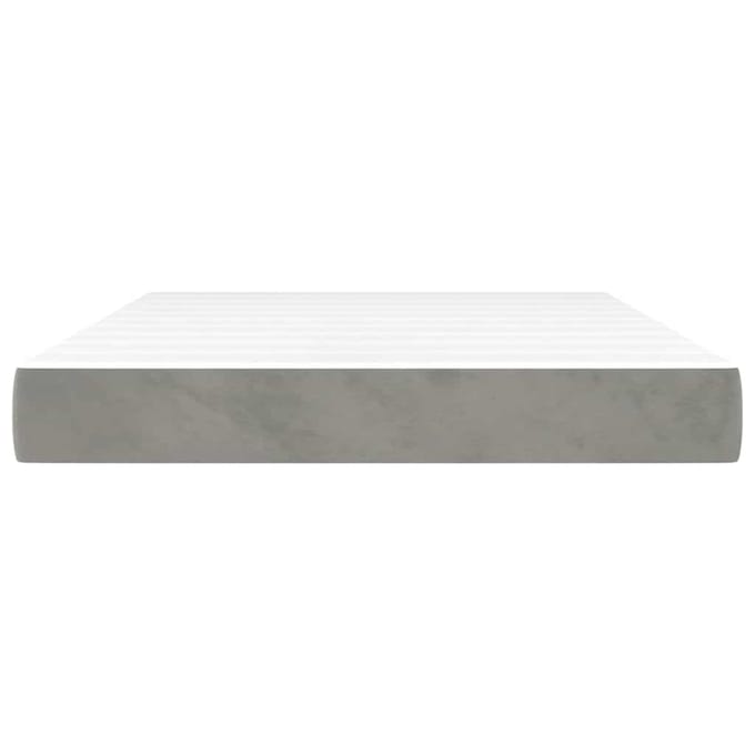 vidaXL - Pocketveringmatras - medium - 140x210x20 - cm - fluweel - lichtgrijs
