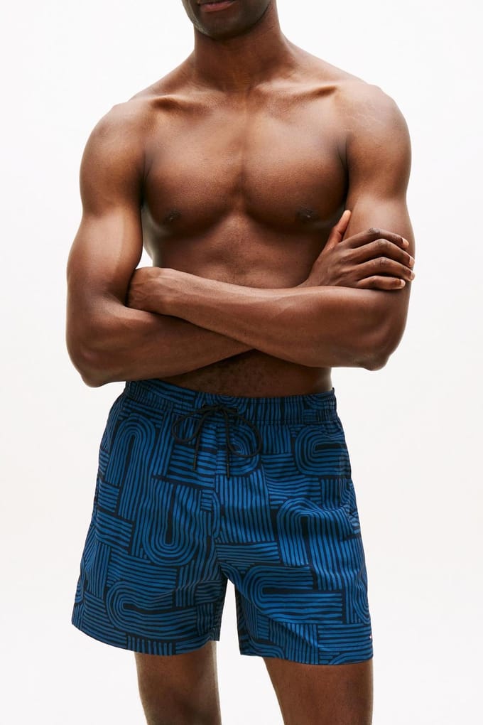 Tommy Hilfiger Medium Drawstring Print Swim Trunk Abstract Mosaic Desert Sk Größe: S | Badehosen Outlet | Herren