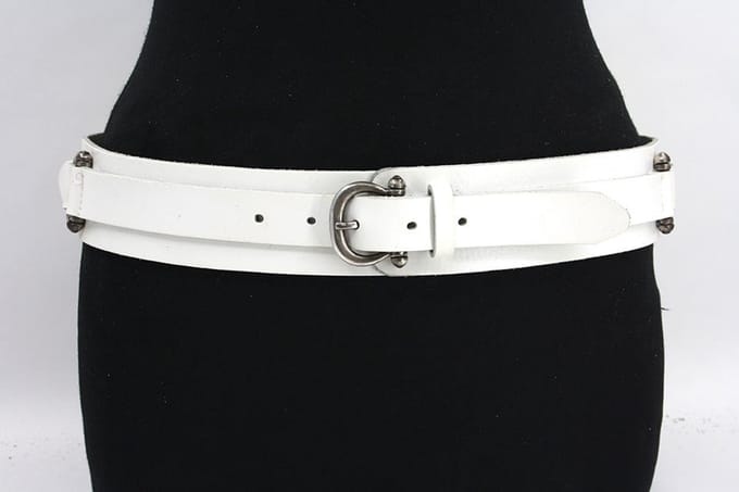 Dames heupriem wit 5 cm breed - Leer - Brede riem - Casual - Maat 95