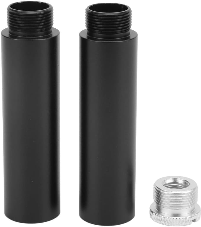 Dailygoods - 2 Stuks Microfoon Houder Verlengstuk Set met Schroefdraad Adapters