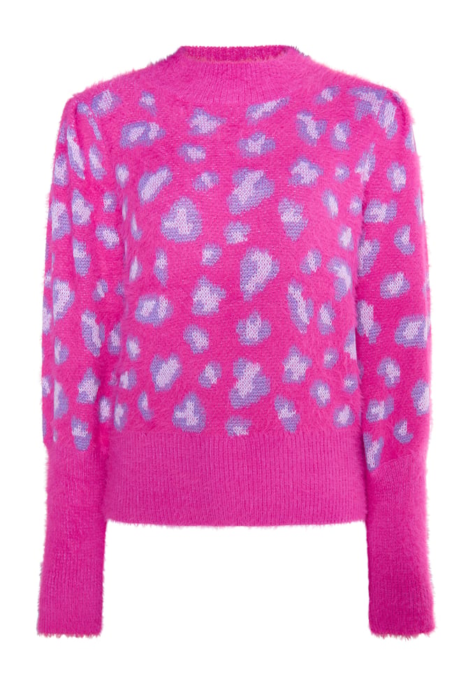 Faina Gebreide trui Dames Roze Veelkleurig