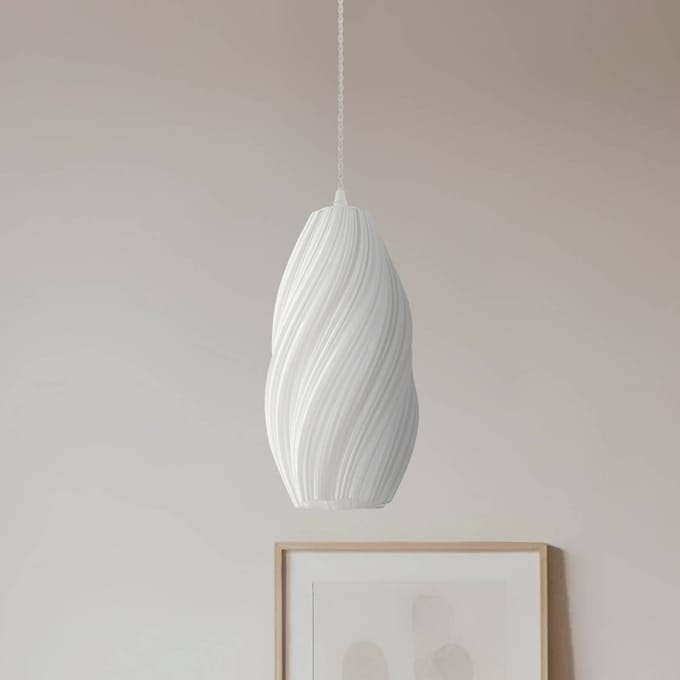 Lindby - hanglamp - 1licht - polyethyleentereftalaat - H: 30 cm - E27 - wit