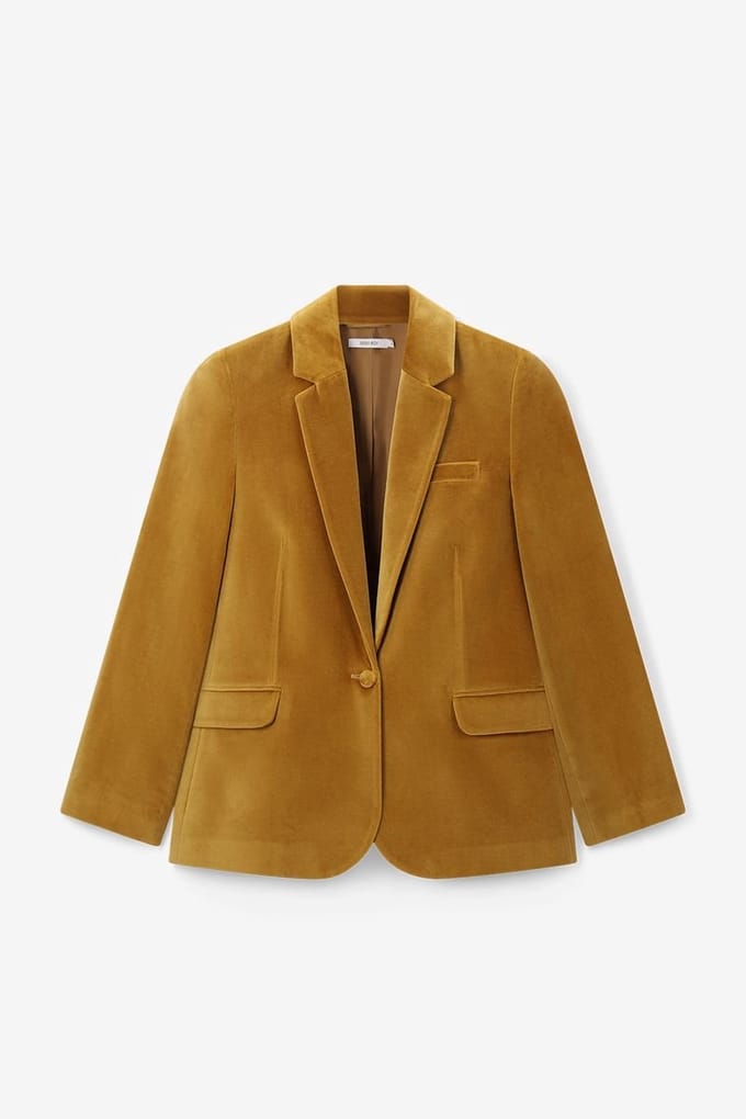 Sissy-Boy - Donkergele velvet blazer
