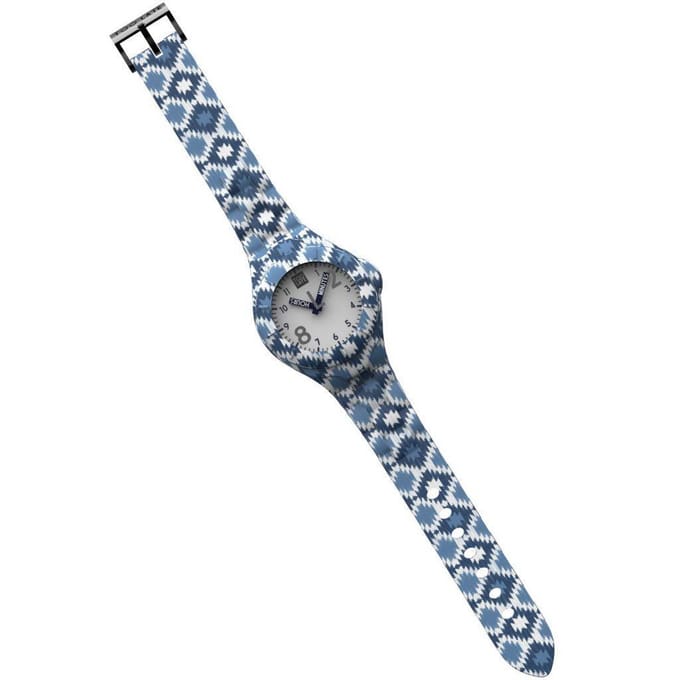 TOO LATE - siliconen horloge - MASH UP DECOR REGULAR - Ø 40 mm - AZTEC