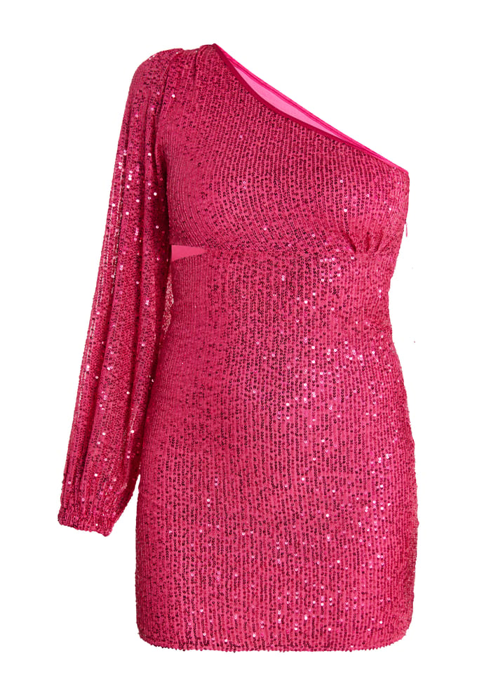 Faina Mini-jurk met één schouder Dames roze