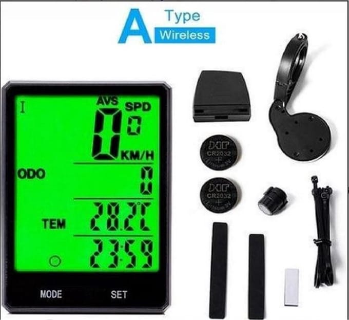 Waterdichte Fietscomputer met Achtergrondverlichting - Draadloze Fietscomputer - Fietssnelheidsmeter - Kilometerteller - Fietsstopwatch