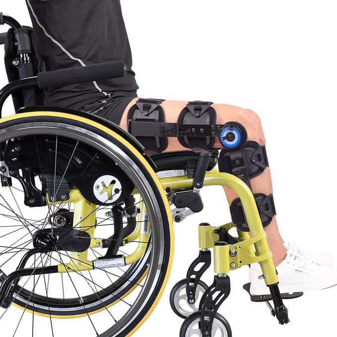Scharnierende ROM Kniebrace Verstelbare Pasvorm Postoperatieve Knie Immobilisator voor ACL MCL PCL Blessure Orthopedische Bescherming Ondersteuning Stabilisatie Universal zwart